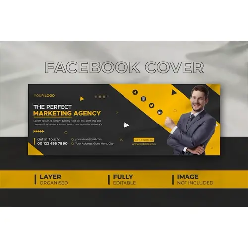 Creative Marketing Agency Facebook Cover Design Template