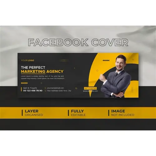 Creative Marketing Agency Facebook Cover Design Template