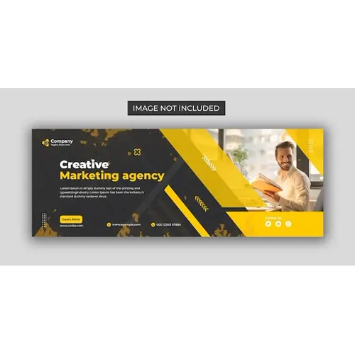 Creative marketing agency facebook cover page and web banner template