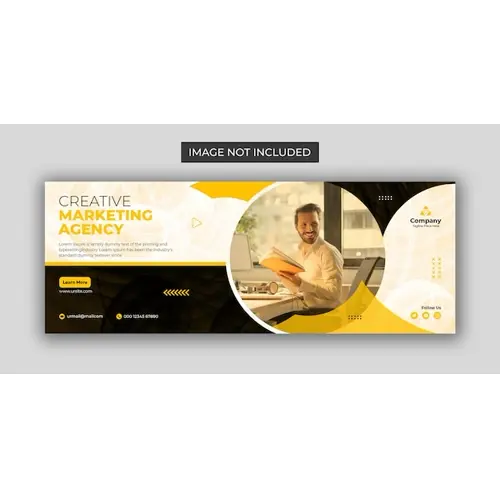 Creative marketing agency facebook cover page and web banner template