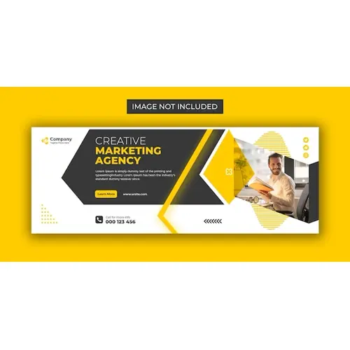 Creative marketing agency facebook cover page and web banner template