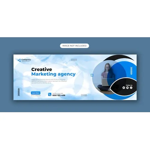 Creative marketing agency facebook cover page and web banner template