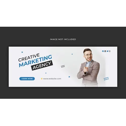 Creative marketing agency facebook cover or web banner template