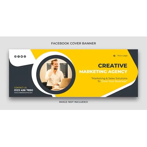 Creative marketing agency facebook cover and web banner template
