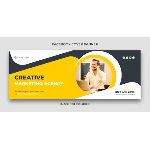 Creative marketing agency facebook cover and web banner template