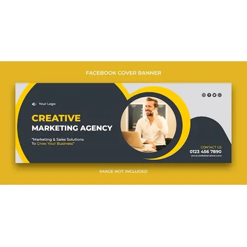 Creative marketing agency facebook cover and web banner template