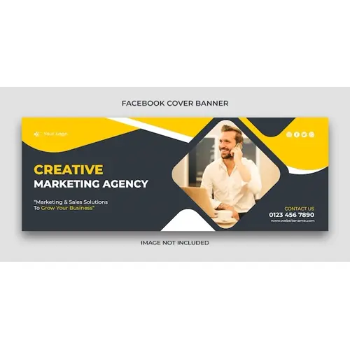 Creative marketing agency facebook cover and web banner template