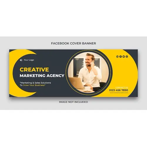 Creative marketing agency facebook cover and web banner template
