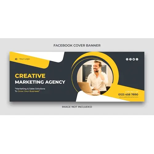 Creative marketing agency facebook cover and web banner template