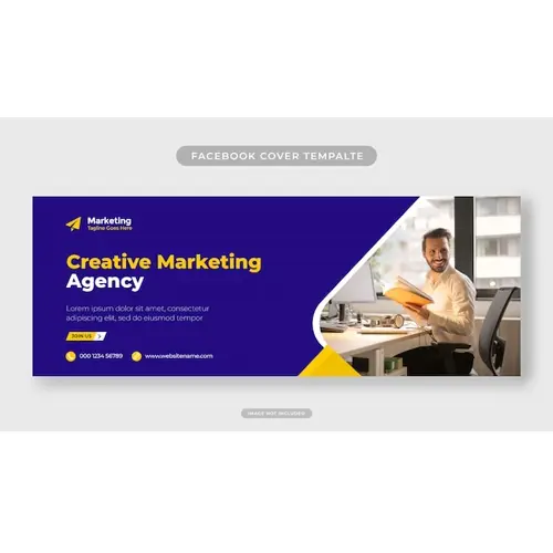 Creative Marketing agency modern facebook cover template