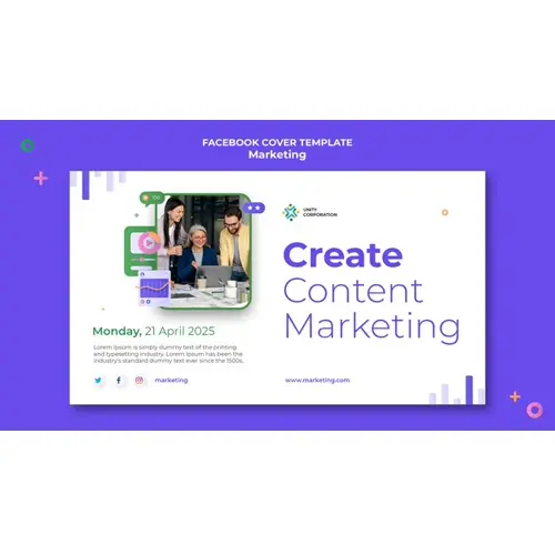 Creative marketing concept facebook cover template