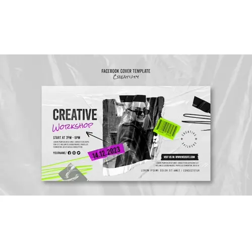Creativity facebook cover template set