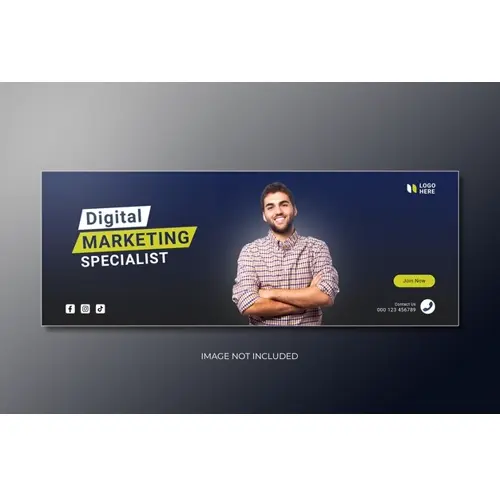 Customizable digital marketing Facebook cover banner design PSD
