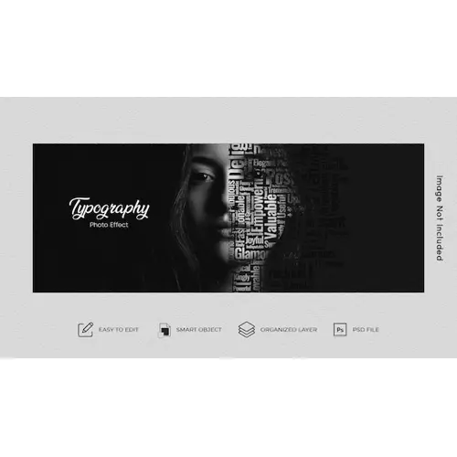 Cut out text photo effect for facebook cover