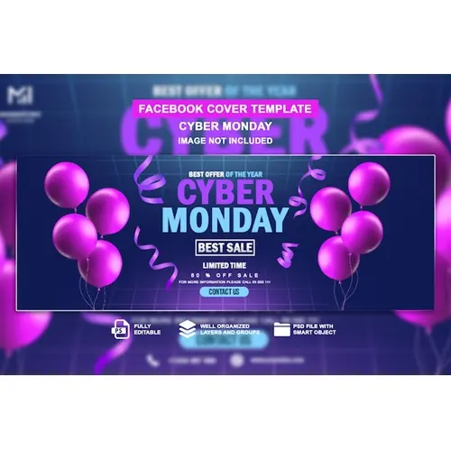 Cyber monday facebook cover template