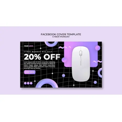 Cyber monday sales facebook cover template