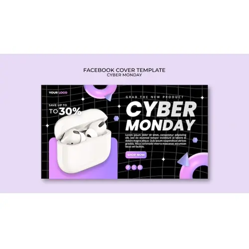 Cyber monday sales facebook cover template