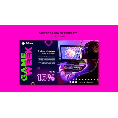 Cyber monday sales facebook cover template
