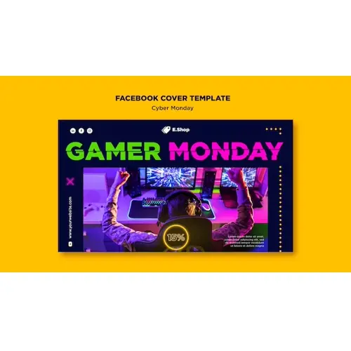 Cyber monday sales facebook cover template