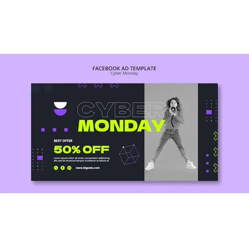 Cyber monday sales facebook template