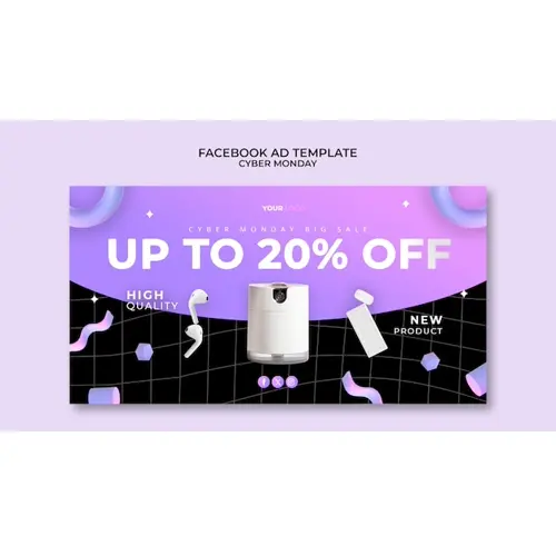 Cyber monday sales facebook template