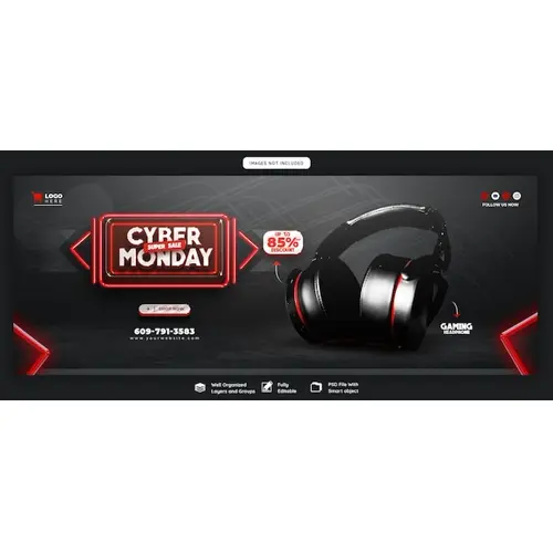 Cyber Monday Super Sale Facebook cover banner template
