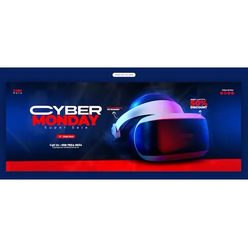 Cyber Monday Super Sale Facebook cover banner template
