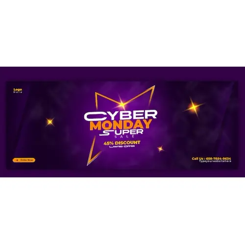 Cyber Monday Super Sale Facebook cover banner template