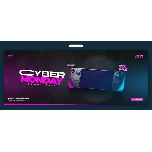 Cyber Monday Super Sale Facebook cover banner template
