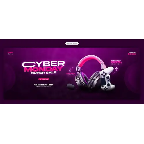 Cyber Monday Super Sale Facebook cover banner template