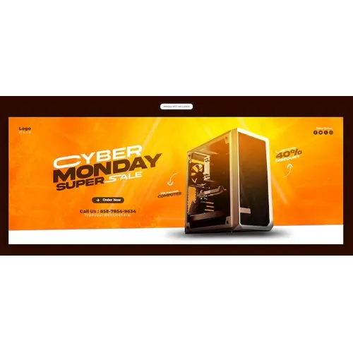 Cyber Monday Super Sale Facebook cover banner template