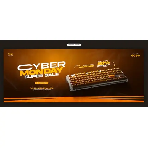 Cyber Monday Super Sale Facebook cover banner template