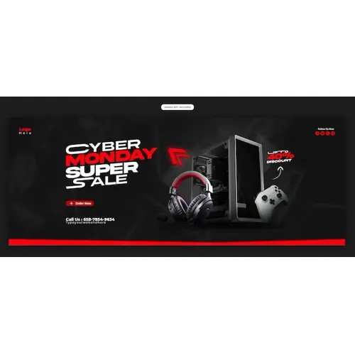 Cyber Monday Super Sale Facebook cover banner template