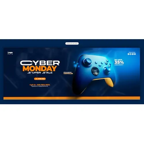 Cyber Monday Super Sale Facebook cover banner template