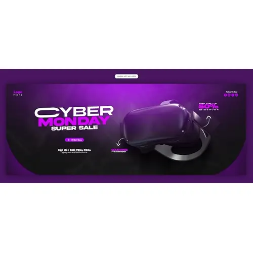 Cyber Monday Super Sale Facebook cover banner template