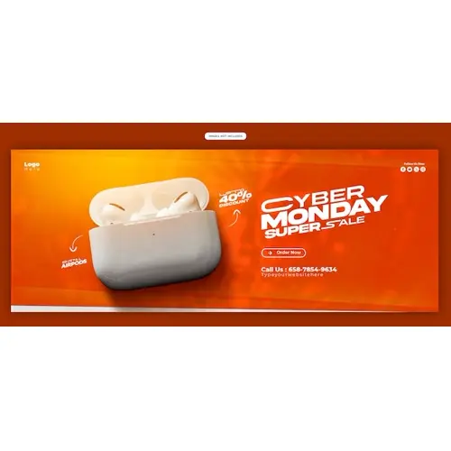 Cyber Monday Super Sale Facebook cover banner template