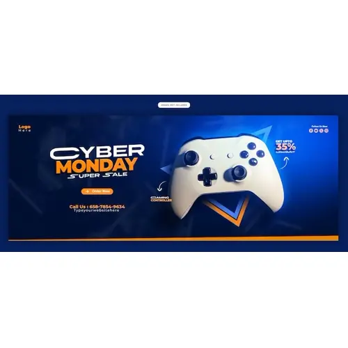 Cyber Monday Super Sale Facebook cover banner template