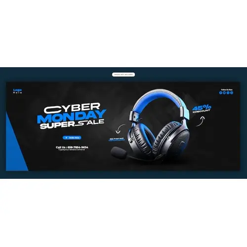 Cyber Monday Super Sale Facebook cover banner template