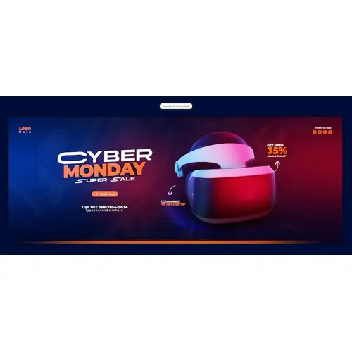 Cyber Monday Super Sale Facebook cover banner template