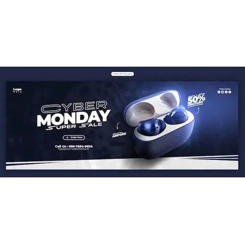 Cyber Monday Super Sale Facebook cover banner template