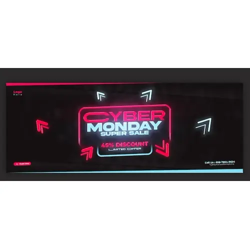 Cyber Monday Super Sale Facebook cover banner template