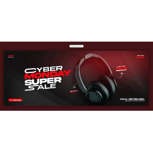 Cyber Monday Super Sale Facebook cover banner template