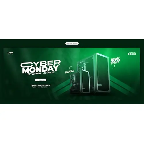 Cyber Monday Super Sale Facebook cover banner template