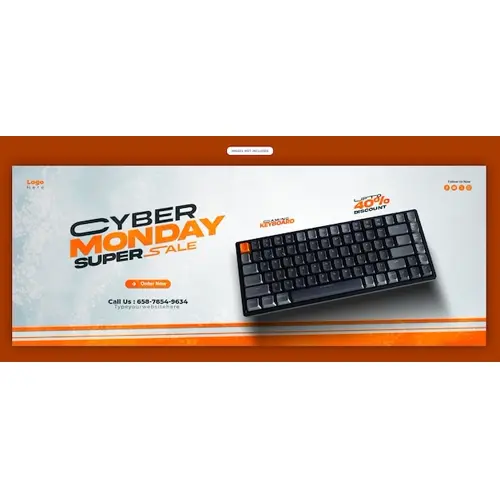 Cyber Monday Super Sale Facebook cover banner template
