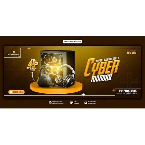 Cyber Monday super sale Facebook cover template