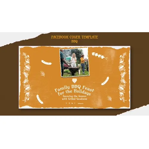 Delicious bbq facebook cover template