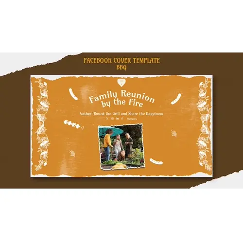 Delicious bbq facebook cover template