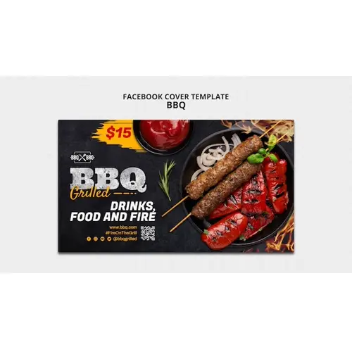 Delicious bbq facebook cover template
