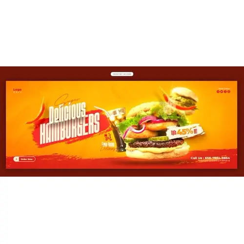 Delicious burger and food menu Facebook cover banner template