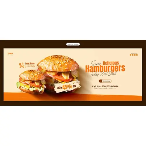Delicious burger and food menu Facebook cover banner template